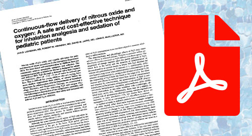 Continuous-flow delivery of nitrous oxide and oxygen: A safe and cost-effective technique for inhalation analgesia and sedation of pediatric patients.